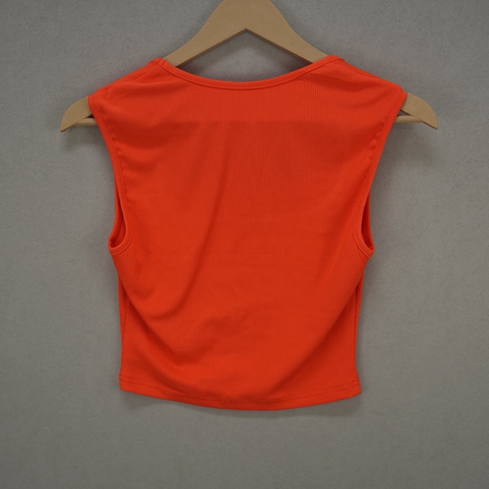 Bright Orange Square Neck Crop Top - Picture 4 of 4